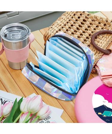 Stylish Wolf Hipster Storage Bags for Women's Bandages | Portable Menstrual Pad & Tampon Holder | Multicolored Blue Pattern for School & Office - Buy Online on GoSupps.com
