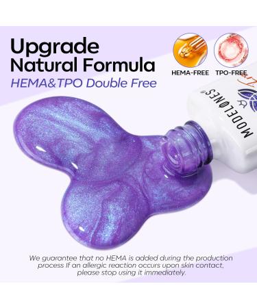 Modelones Hema Free Purple Gel Nail Polish Set 6 Colors White Blue Shimmer Violet Mermaid Gel Polish Cat Eye Glitter Nail Polish Soak Off Led Nail Gel Polish Manicure Nail Art DIY Gifts Purple Shimmer Violet Mermaid - Buy Online on GoSupps.com