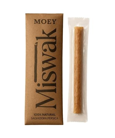 MOEY Miswak Stick for Teeth | Made from Salvadora Persica | Soak to Reduce Natural Scent | Vacuum-Sealed for Freshness | Whitens Teeth Freshens Breath & Strengthens Gums 1 Stick Paper Pouch - 1 stick