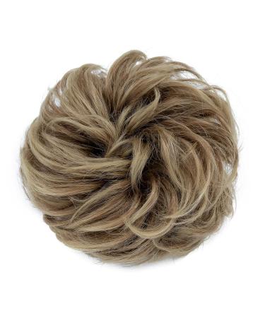 Tess Hair Part with Rubber Band - 55g Lured Hair Tie Extension for Women & Girls - Light Brown to Blonde Big Bun - Buy Online on GoSupps.com