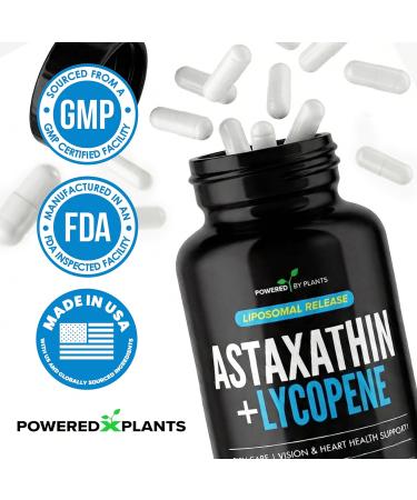Liposomal Astaxanthin 24mg + Lycopene 50mg 60 Capsules | Potent Antioxidant for Eye Skin Heart & Immune Support | Natural MicroAlgae + Carotenoids Complex | Superior Absorption | 2-Month Supply - Buy Online on GoSupps.com