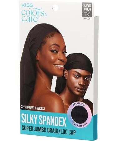 KISS COLORS & CARE Super Jumbo Spandex Braid/Loc Cap - Stretchy & Mark-Free for Protective Styles - Black - Buy Online on GoSupps.com