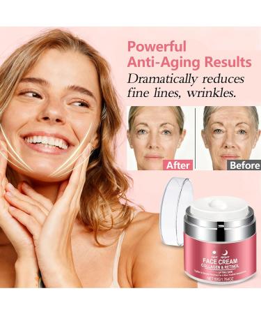 Retinol Cream for Face with Collagen Collagen Face Moisturizer for Lifting Skin Day-Night Anti-Aging Cream for Women and Men for Tighten & Smooth Fine lines Wrinkles and Dryness 1.76 Fl Oz - Buy Online on GoSupps.com