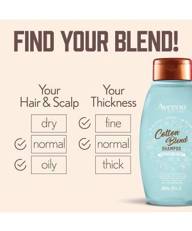 Aveeno Blend Sulfate-Free Shampoo - Gentle Cleansing for Soothed Scalp, Light Moisture with Nourishing Oat - Paraben & Dye-Free - White Cotton Scent - 12 Fl Oz - Buy Online on GoSupps.com