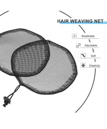 Solustre 8pcs Ponytail Net Wig Liner Caps - Cording Process Base for Guleless Hair Rolls - Black Hair Network - Buy Online on GoSupps.com