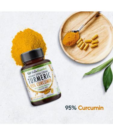 Nutra Nourished Organic Turmeric Curcumin with Black Pepper - 1350mg Standardized Turmeric 95% Curcumin| Highest Strength Curcumin Curcuma Capsules | Made in Australia (90 Capsules) - Buy Online on GoSupps.com
