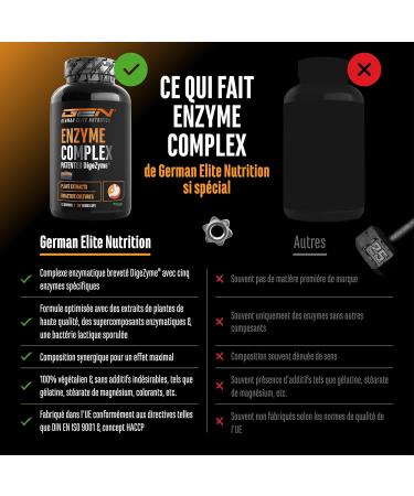 Complexe enzymatique - Enzymes digestives avec DigeZyme brevet brom la ne pepsine papa ne extraits v g taux et bact ries lactiques - Hautement dos v g talien - 120 g lules - Buy Online on GoSupps.com