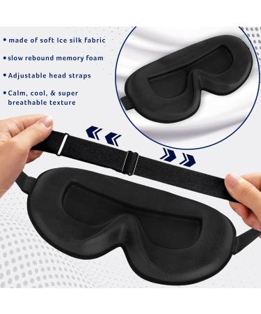 UAMAL 100% Blackout Sleep Mask for Men & Women - 3D Zero Pressure Sleeping Mask with Adjustable Strap - Premium BLACK Eye Mask for Sleeping - Travel Essentials - Buy Online on GoSupps.com