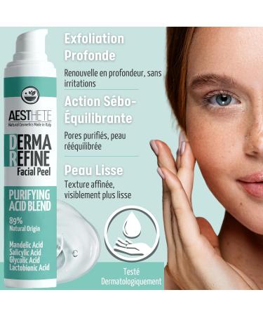 50ml Facial Peeling With Mandelic Acid Glycolic Acid And Salicylic Acid AHA And BHA 10% Exfoliating Jelly For Sensitive Skin Anti-Blackheads Acne And Enlarged Pores - Made In Italy - Buy Online on GoSupps.com