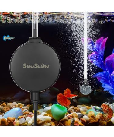 SOUSLOW Aquarium Air Pump Mini Air Pump Oxygen with Bubble Stone and Check Valve 1.3 W 0.45L/H