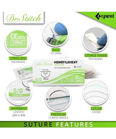 Dr. Stitch Suture Thread and Needle (16PK) - Ideal for Practice, Camping, Survival, Military Tactical Drills, and Medical Settings - Buy Online on GoSupps.com