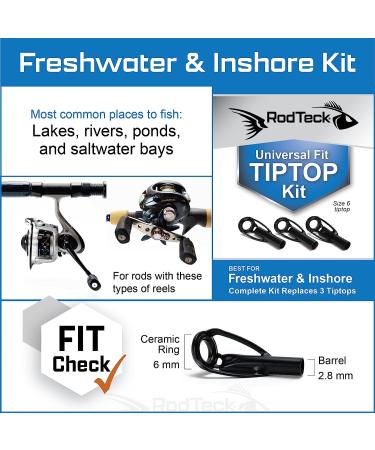 RodTeck Universal Fit Tiptop Kit for Freshwater & Saltwater Fishing Rod Repair - Buy Online on GoSupps.com