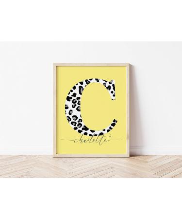 Personalised Initial Name Print | Leopard Print Nursery Wall Art | Kids Room Prints A4 - The Little Party Company - Buy Online on GoSupps.com