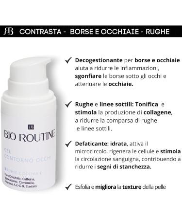 BIO ROUTINE Contour gel for eyes and eyes antiwrinkles for men and women moisturizing with chamomile caffeine rose centifoil vitamins A and B C helps relieve puffy eyes 30 ml - Buy Online on GoSupps.com