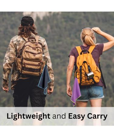 Backpacking Ultralight Quick Dry Towel Soft Microfiber Camping Yoga Hiking Navy - Buy Online on GoSupps.com
