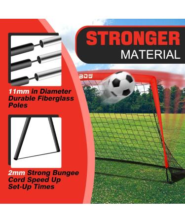 RUNBOW 9x5 ft Portable Soccer Goal for Backyard Practice - Adult & Junior Size Soccer Net with Carry Bag - Red - 1 Pack - Buy Online on GoSupps.com