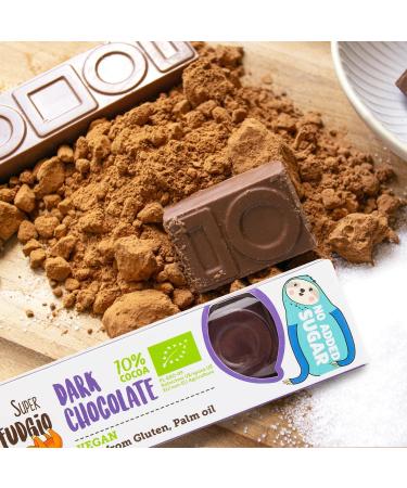  SUPER FUDGiO SUPER FUDGiO 9 x Sugar Free Organic Chocolate Bars Gluten Free Sugar Free Chocolate Snack Bitter Chocolate - Buy Online on GoSupps.com