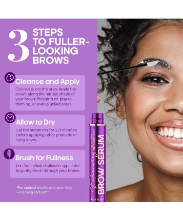 Brow Serum for Eyebrow Growth Pro Growth Treatment with Keratin & Biotin Peptides Hyaluronic Acid Creatine & Castor Oil No Prostaglandins Vegan & Non Irritating for Fuller Thicker Brows 8ml - Buy Online on GoSupps.com