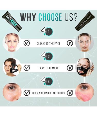 SUNATORIA Blackhead Remover Mask - Activated Charcoal Peel Off Mask for Deep Cleansing - Blackhead Removal Mask for All Skin Types - Includes Brush for Easy Application - Buy Online on GoSupps.com