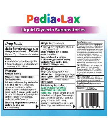 Pedia-Lax Liquid Glycerin Suppositories 6 Applicators - Pack of 1 - Buy Online on GoSupps.com