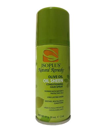 Isoplus Natural Remedy Olive Oil Oil Sheen Conditioning Hair Spray 2 oz (Pack of 5)
