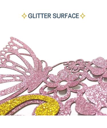 Tenhaisi Pink & Gold 3D Butterfly Flower Sign 6 Cake Topper - Happy 6th Birthday/Anniversary Party Decoration 3D Cake Topper- Girls 6th Birthday Party Supplies - Buy Online on GoSupps.com