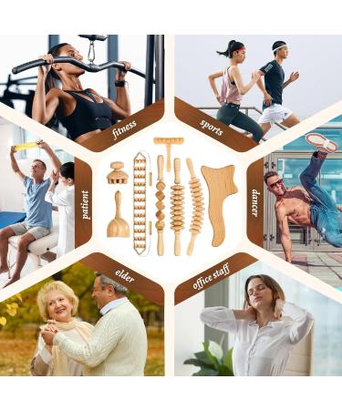 YOFuly 8 PCs Wood Therapy Massager Set | Professional Maderotherapy Body Shaping & Anti-Cellulite Roller for Muscle Pain Relief & Lymphatic Drainage - Buy Online on GoSupps.com