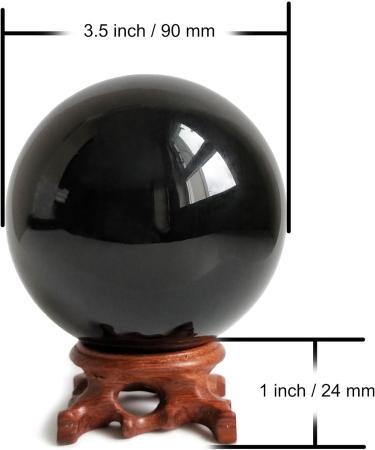 Mina Heal Black Obsidian Crystal Balls - 90mm Feng Shui Meditation Healing & Home Decor - Buy Online on GoSupps.com