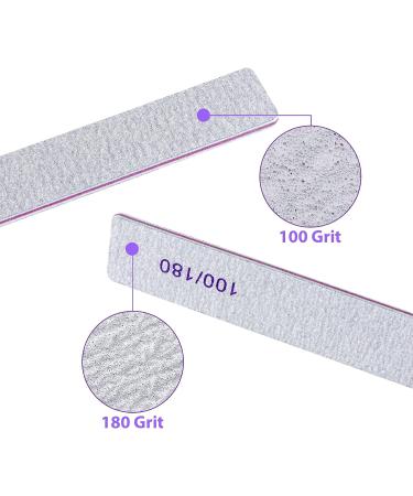 Sularpek 12 PCS Professional Nail Files Buffers | Double Sided 100/180 Grit Emery Boards | Washable Nail Files for Acrylic Nails - Buy Online on GoSupps.com
