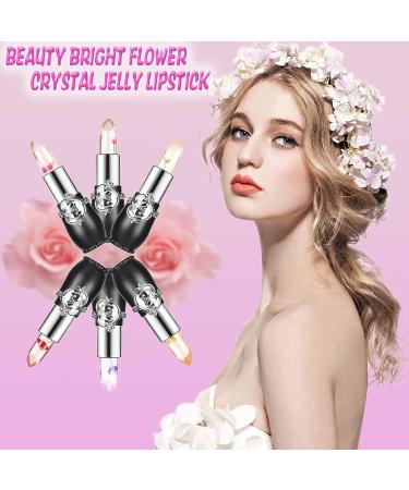 Witcrskm Color Changing Lipstick Set - Magic Crystal Flower Jelly Lip Balm, Long Lasting Nutritious Lipsticks for Women - Moisturizing PH Clear Temperature Lip Gloss in Red and Purple (2pcs) - Buy Online on GoSupps.com