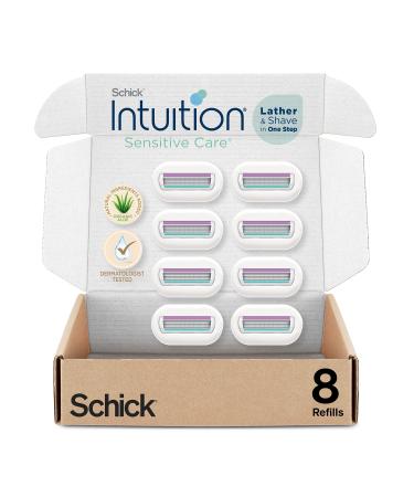 Schick Intuition Refill, Razors for Women Sensitive Skin | Intuition Razor Blades Refill with Organic Aloe, 8 Count Razor Refills Sensitive Skin Refills - Buy Online on GoSupps.com