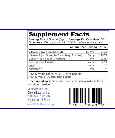 Navan AREDS2 Powder - for Those Who Can't Consume Tablets or Softgels - Eye Vitamins & Minerals Antioxidant Supplement by Clinical Experts - Lutein, Zeaxanthin & Zinc - Kosher Style, 30 Servings - Buy Online on GoSupps.com