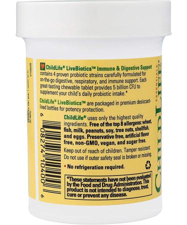 ChildLife LiveBiotics - Immune & Digestive Support, 5 Billion CFU, Berry Flavor, 30 Chewable Tablets - Buy Online on GoSupps.com