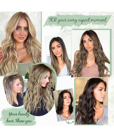 Ombre Blonde Clip In Hair Extensions UDU - 20 Long Wavy Curly Synthetic Fiber Hairpieces for Women - Buy Online on GoSupps.com