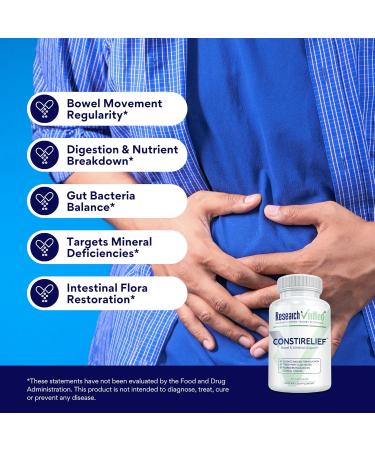 Research Verified ConstiRelief - The best Supplement for Constipation Relief on the market - with L. Acidophilus for long term health and prevention. 100% back guarantee! (Pack of 3) - Buy Online on GoSupps.com