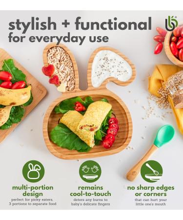 Bamboo Bunny Suction Plate for Babies | Secure Feeding & Weaning | 6+ Months (Yellow) - Buy Online on GoSupps.com