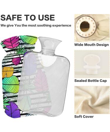 Mnsruu 2L Hot Water Bottle with Soft Cover - Colorful Leaves Design | Great Gift for Women & Kids - Perfect for Christmas - Buy Online on GoSupps.com