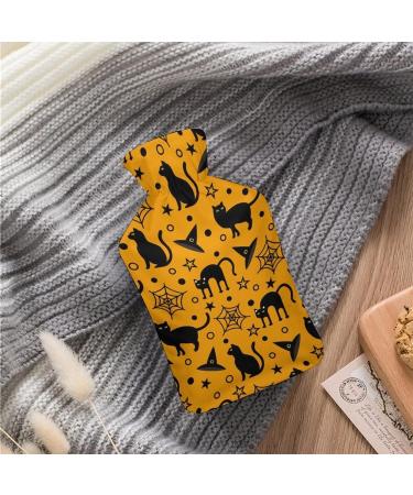 Hot Water Bottle with Lid - Halloween Cats Design for Pain Relief Cramps & Foot Warmer | Rubber Hot Water Bag for Hot and Cold Therapy - Buy Online on GoSupps.com