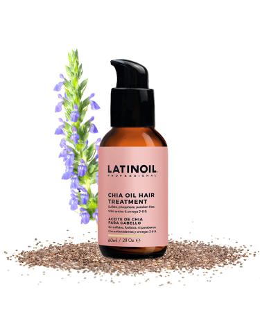 LATINOIL Chia Oil 2 oz / 60 ml - Instant Repair For Damaged Hair - Eliminates Frizz  Dryness - Adds Silkiness - Absorbs Fully & Quickly - Color Safe - Read our REAL Reviews