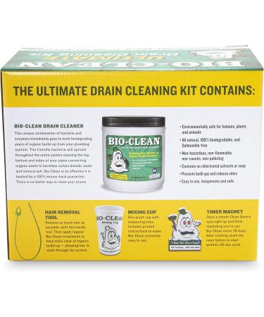 Bio-Clean Ultimate Drain Cleaning Kit - All Natural, 100% Guaranteed - Removes Fats, Oils, Grease - For Drains, Septic Tanks, Grease Traps - Buy Online on GoSupps.com
