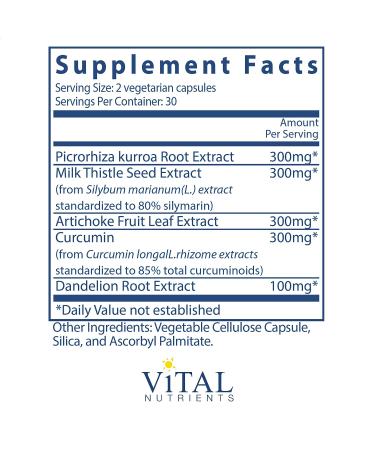 Vital Nutrients Liver Support II - Herbal Blend for Healthy Liver Function - 60 Veg Capsules - Buy Online on GoSupps.com