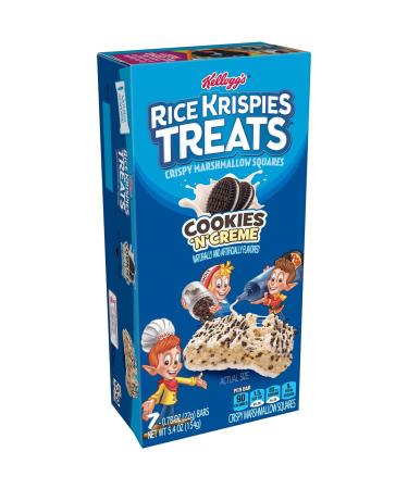 Rice Krispies Treats Marshmallow Snack Bars, Kids Snacks, School Lunch, Cookies'n'Creme, 5.4oz Box (7 Bars)