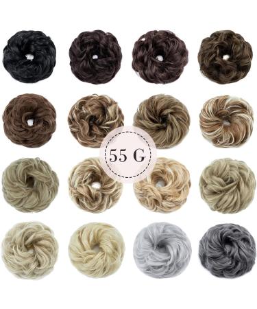 Dark Blonde to Bleach Blonde Messy Bun Hair Piece for Women - 55g Hair Scrunchies Bun - Buy Online on GoSupps.com