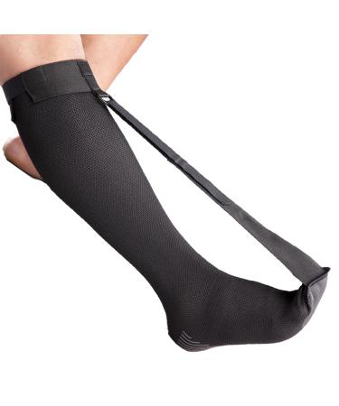 MARS WELLNESS Plantar Fasciitis Brace Stretch Night Sock With Tread - For Pain Relief from Plantar Fasciitis and Achilles Tendonitis - Foot Splint Support - Black - Large