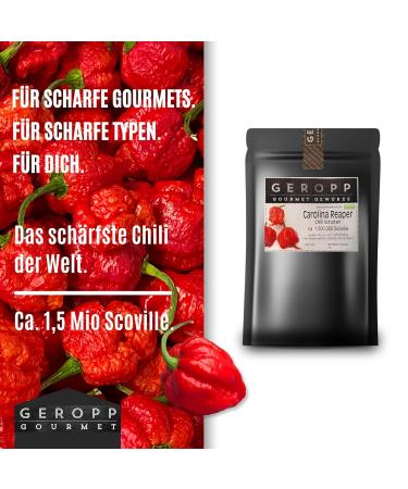 Buy Geropp Gourmet Carolina Reaper Chili Whole Schoten 20g | World s Sharpest Chili (1.5M Scoville) | Lockable Aroma Bag | Perfect for Grilling & Cooking | Unique Spice Gift Idea - Buy Online on GoSupps.com