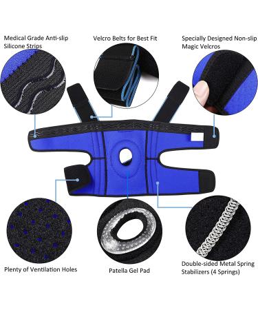 NEENCA Adjustable Compression Knee Brace with Side Stabilizers & Gel Pads - Joint Pain Relief and Injury Recovery - Medium Size - Buy Online on GoSupps.com