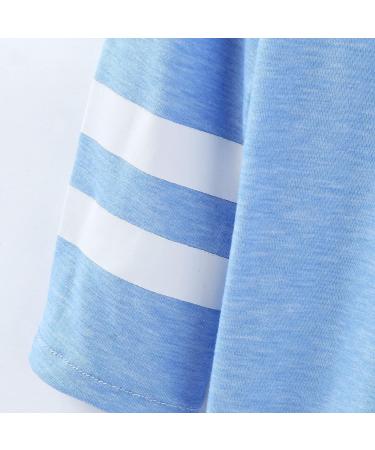 WHVFSSG Teen Girls Soft Striped Long Sleeve Tunic Top | Casual Crewneck Pullover Sweatshirt | 1-blue, Size 12-13 Years - Buy Online on GoSupps.com