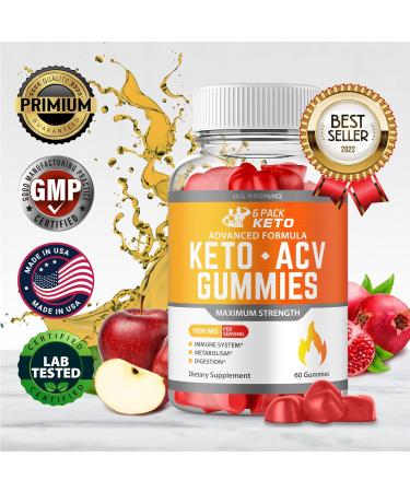 6 Pack Keto ACV Gummies Bundle - 60 Gummies | Advanced Formula with Apple Cider Vinegar - Buy Online on GoSupps.com