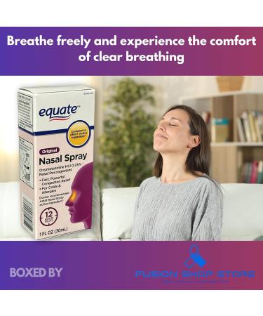 Nasal Spray Decongestant- Original 12 Hour Max Strength 1.0 Fluid Ounce (Pack of 2) Boxed by Fusion Shop Store - Buy Online on GoSupps.com