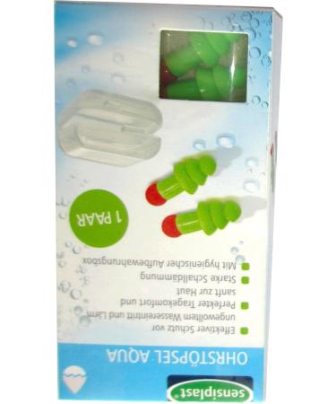 Aqua earplugs with storage box 1 pair